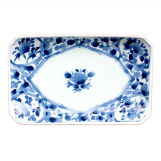 波佐見花紋長方皿 日本製 容量300毫升, 24 x 19 x 2cm, XL13075-13, 1個