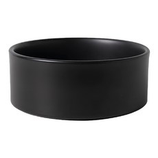 寵物陶瓷碗 2號直口碗 中, 黑色, 1個