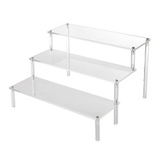 收納部屋 壓克力展示架 30cm 三層 透明色 階梯展示架, 1個