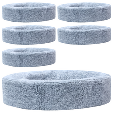 小麥購物 D077 毛巾運動髮帶 8g 6個, 灰色