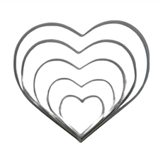 KAI 貝印 House 心型壓模 5件組, 不鏽鋼餅乾模具, DL-6191, 1組