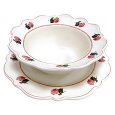 Iwooa Provence sunshine 復古碗盤組, 碗 + 盤子, Peach, 1組