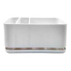SHIMOYAMA 無痕壁掛 桌上兩用分隔收納瀝水架, 白色, 1個