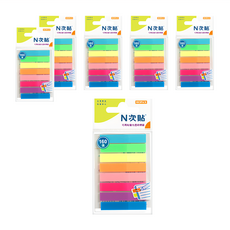 N次貼 螢光透明標籤 8色 66506, 45 x 8mm, 160張, 6組, 螢光色