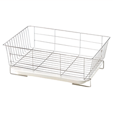 皇家杯子籃, 304不鏽鋼材質, 廚房瀝水置物籃, 白色, 1個, 1層