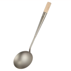 RIVER LIGHT 窒化鐵中式鍋鏟 日本製 37cm 不銹鋼色 - 堅固耐用，輕鬆翻炒, 混色, 1支