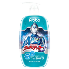 Probo 博寶兒 ULTRAMAN 活力泡泡露 胺基酸潔淨 3效 3in1沐浴露, 500ml, 5瓶
