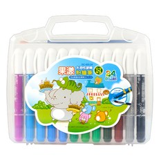 LIBERTY 利百代 果漾水溶性旋轉粉蠟筆 24色, 1盒