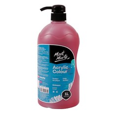 Mont Marte 蒙瑪特 海報顏料，粉紅色，1L，快速乾燥，易於混色, 1色