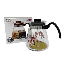 yAmA glass 亞美 台灣製 1L 玻璃耐熱壺 咖啡壺 沖茶壺 透明 1個