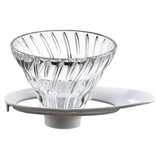 HARIO 好璃奧 V60旋風白01玻璃濾杯 VDGR-01-W 138 x 97 x 77mm 300g, 單件, 200ml, 1個