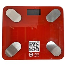 iNO care 藍芽智慧體重計 藍芽4.0 260x290x23mm LCD 3Kg-180Kg 高強度鋼化玻璃, CD-850, 紅色, 1個