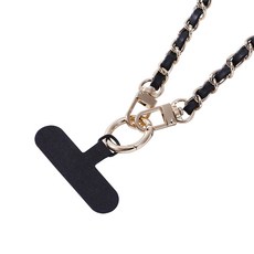 CITY BOSS 可調節式金屬手機掛繩組 純黑色, 1組