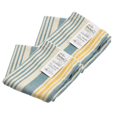 DULTON 100%印度綿 家事布 擦拭巾 70 x 50cm 藍/黃, 2條, 1個