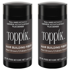 TOppik 增髮纖維 瞬間豐盈頭髮, 淺棕 MED BROWN, 2件
