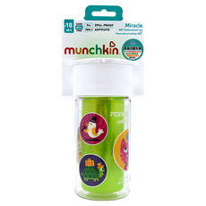 munchkin 滿趣健 360度自由貼防漏杯 266ml-藍/粉/紫 美國牙醫推薦, 綠色, 1個