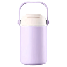 川本之家 真空小胖叮保溫壺, 500ml, 內膽不鏽鋼#304材質, 密封圈防漏, 造型提把, 紫色, 1個