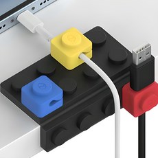 SINJIMORU 積木造型電線固定夾組, 1組, 黑色 + 紅色 + 藍色 + 黃色