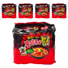Samyang Foods 三養 Buldak 火辣雞肉風味湯麵 (5包裝), 韓國原裝進口, 最辣韓國泡麵TOP2, 25包