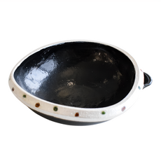 佐和陶瓷國際有限公司 柚黑銀彩片口缽 日本製 22 x 8cm 330ml, 黑色, 1個