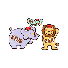 Kikka 日製車用造型磁鐵組一組3枚, K紫象 + 青鳥 + 獅子, 1組