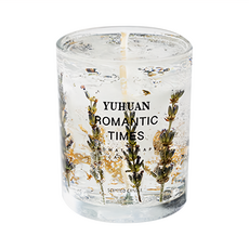 拍平方 果凍香氛蠟燭 天然大豆蠟 植物精油, 薰衣草 + 天堂栀子, 160g, 1個