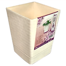 賀野 方形花盆 PP材質 台灣製, 白色, 26 x 21.6 x 21.6cm, 1個