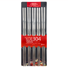 QBSSS 304不鏽鋼筷子, 筷子5雙, 1組