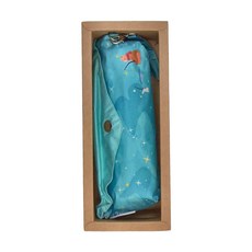 rento MINI不鏽鋼黑膠晴雨傘 仰望星空(藍線), 99%遮光率, 全遮光超薄黑膠布, 藍綠色