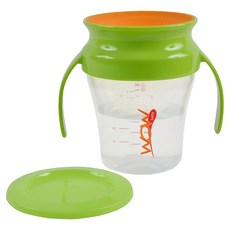 WOW Cup baby 360度握把透明喝水杯，防漏，9個月以上, 綠色, 207ml, 1個
