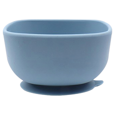 2deco 矽膠吸附式餐碗 120*120*70mm 420ml, 藍色, 1個