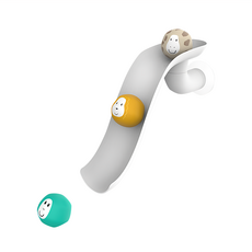 MATCHSTICK Monkey 滾滾猴滑水道洗澡玩具，可旋轉改變方向，吸盤可吸附在浴缸上, 白色, 1盒