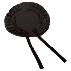 BIOAM 佰歐安 大尺寸舒眠護髮帽 綁帶款 100%蠶絲, 優雅黑, 平放 29.5 x 28cm