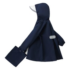 愛北鼻 親子同款加厚防水雨衣 輕便易攜帶 多種尺寸可選, 1入, M碼-建議110-110cm, 藏青色