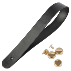 brandyarn 皮革背帶+金色圓形螺絲扣 現代簡約包包背帶, 黑色, 1組