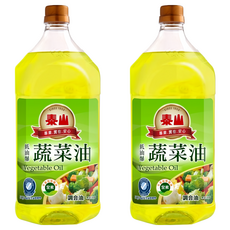 泰山 低油爆 蔬菜油, 2L, 2瓶