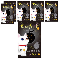 Catfeet 強效除臭超凝結貓砂 低粉塵 100%澎潤土製成 快速吸水凝結, 活性碳+果香, 4.5kg, 6袋