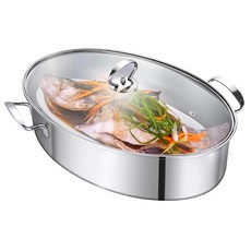不鏽鋼加長橢圓好用 38.7cm 多功能蒸煮鍋 適用多種爐具, 1個