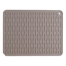 好物良品 食品級矽膠瀝水多功能餐墊防燙隔熱墊, 40 x 31 x 4cm, 棕灰, 1個