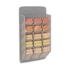 小麥購物 壁掛式內衣褲收納掛袋 L2101 15格, 灰色, 1個