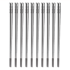 瑞典廚房 316不鏽鋼筷子套裝組 家用防滑餐具 24cm, 1組, 筷子10雙, 銀色