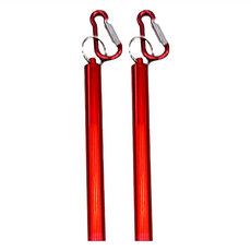 PUSH!餐具 不鏽鋼伸縮吸管防刮傷套裝，紅色，304不鏽鋼材質，收納10CM，展開24CM, 2件, 1組