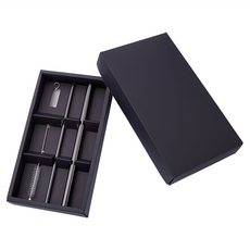 YCCT 不鏽鋼吸管禮盒 曜石黑, 環保可重複使用, 附清潔刷, 粗細吸管組合, 1入, 1盒