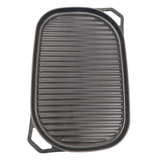 JMT 精品鑄鐵霧黑琺瑯橢圓形烤盤, 39cm, 1個