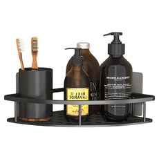 浴室置物架，三角形，標準款，黑色, 1個