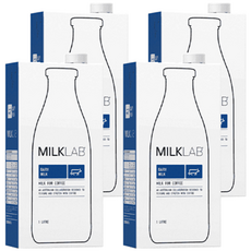MILKLAB 全脂保久乳, 3.5%脂肪含量, 奶泡起泡性佳, 口感綿密滑順, 澳洲原裝進口, 1L, 4瓶