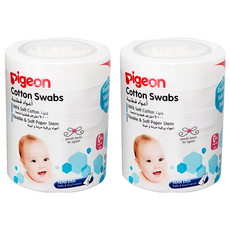 pigeon 貝親 粗軸棉棒, 100支, 2罐