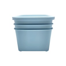 HIMARAYA 附蓋整理盒 4L, 藍色, 3個