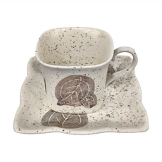 若葉 梨地 日本產陶瓷, 碗盤 + 碟杯, 1組