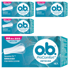 o.b. 歐碧 衛生棉條, 迷你型, 16個, 4盒